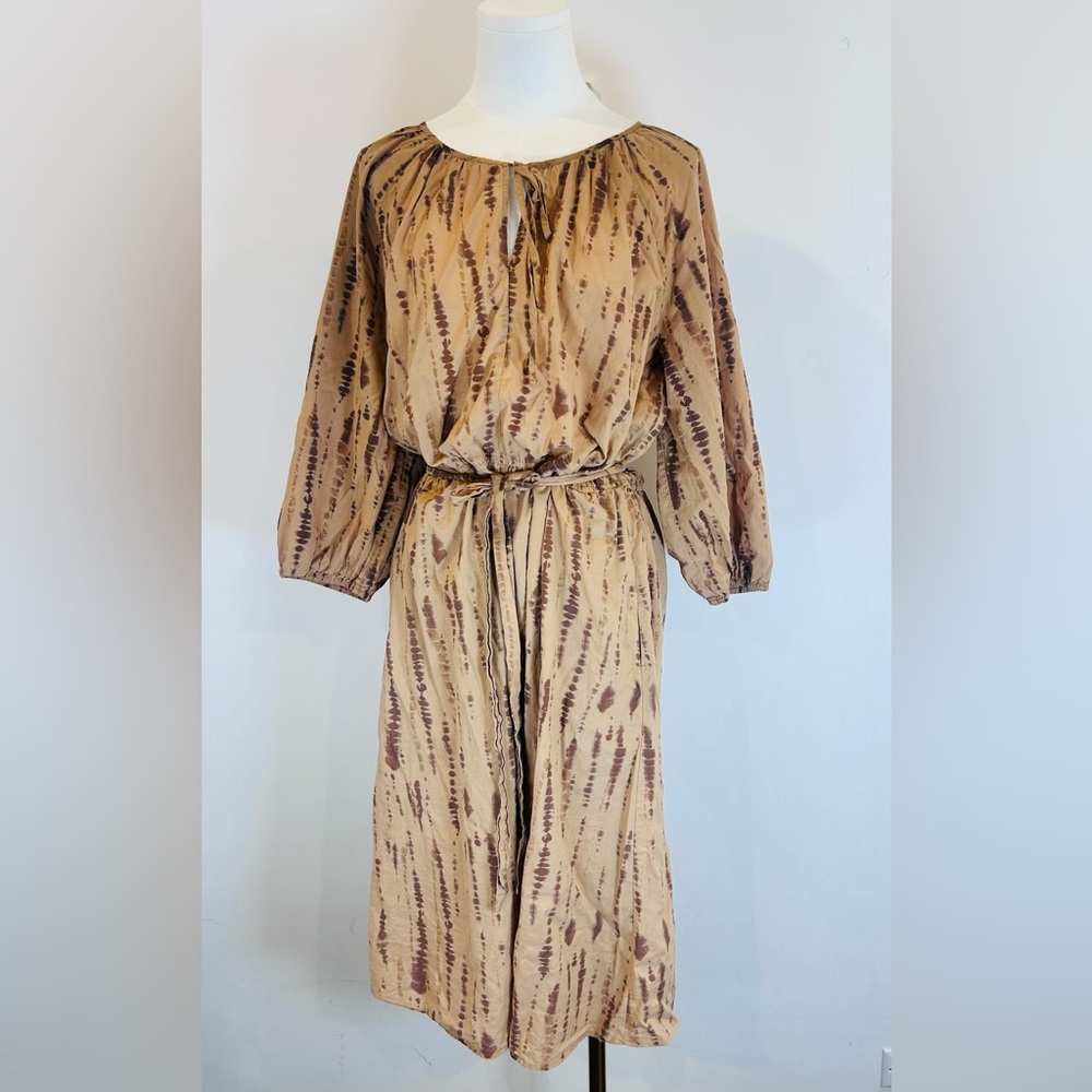 Simply Vera Vera Wang Tan and Brown Midi Dress